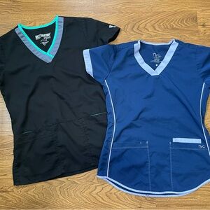 2 scrub tops- Greys Anatomy XS and NRG size small